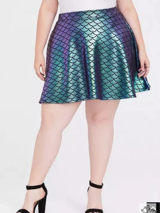 Torrid Her Universe Disney The Little Mermaid Ariel Scale Skater Skirt - Picture 1 of 5